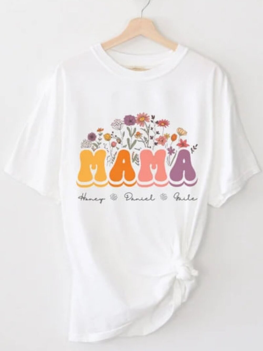Custom Mama Floral Shirt, Personalized Mothers Day Tee, Mama Gift Shirt